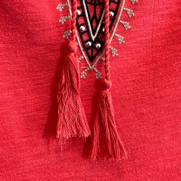 Style & Co. Women's Coral Boho Tassel Studded Top Plus Size 1X - Picture 7 of 13